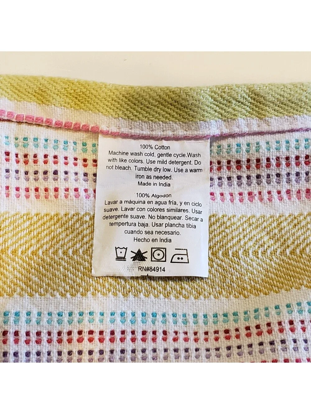 Boho Napkins Yellow Striped Woven 100% Cotton QTY4  Teal Red Pink Purple